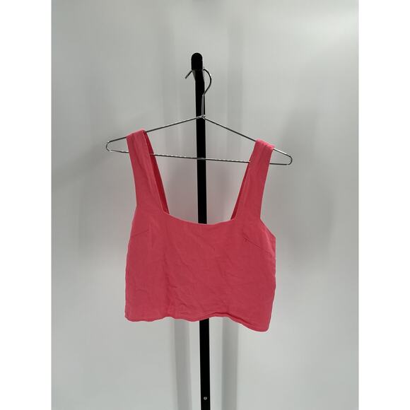 Show Me Your Mumu 'Tara' Pink Linen Crop Top Size XS - Picture 2 of 4